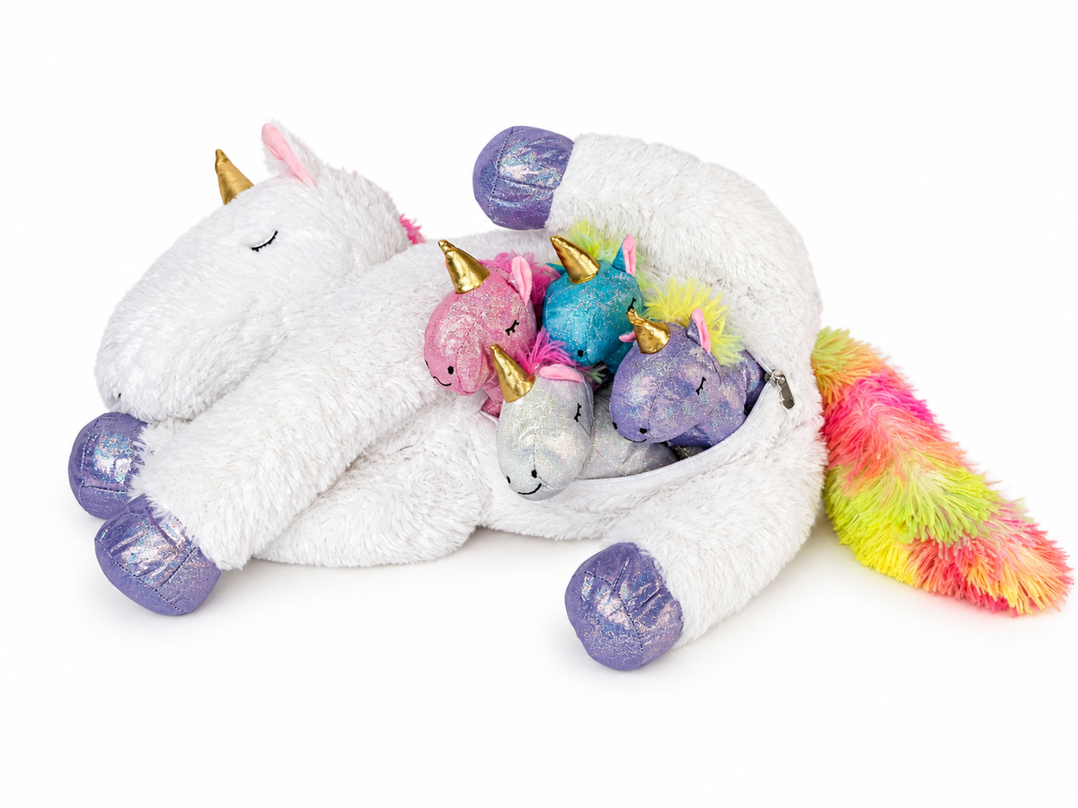 Unicorn Plush Mommy with 4 Babies