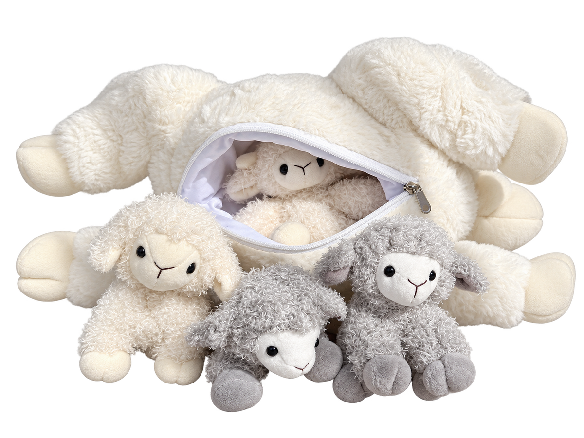 Sheep Plush Mommy with 4 Babies