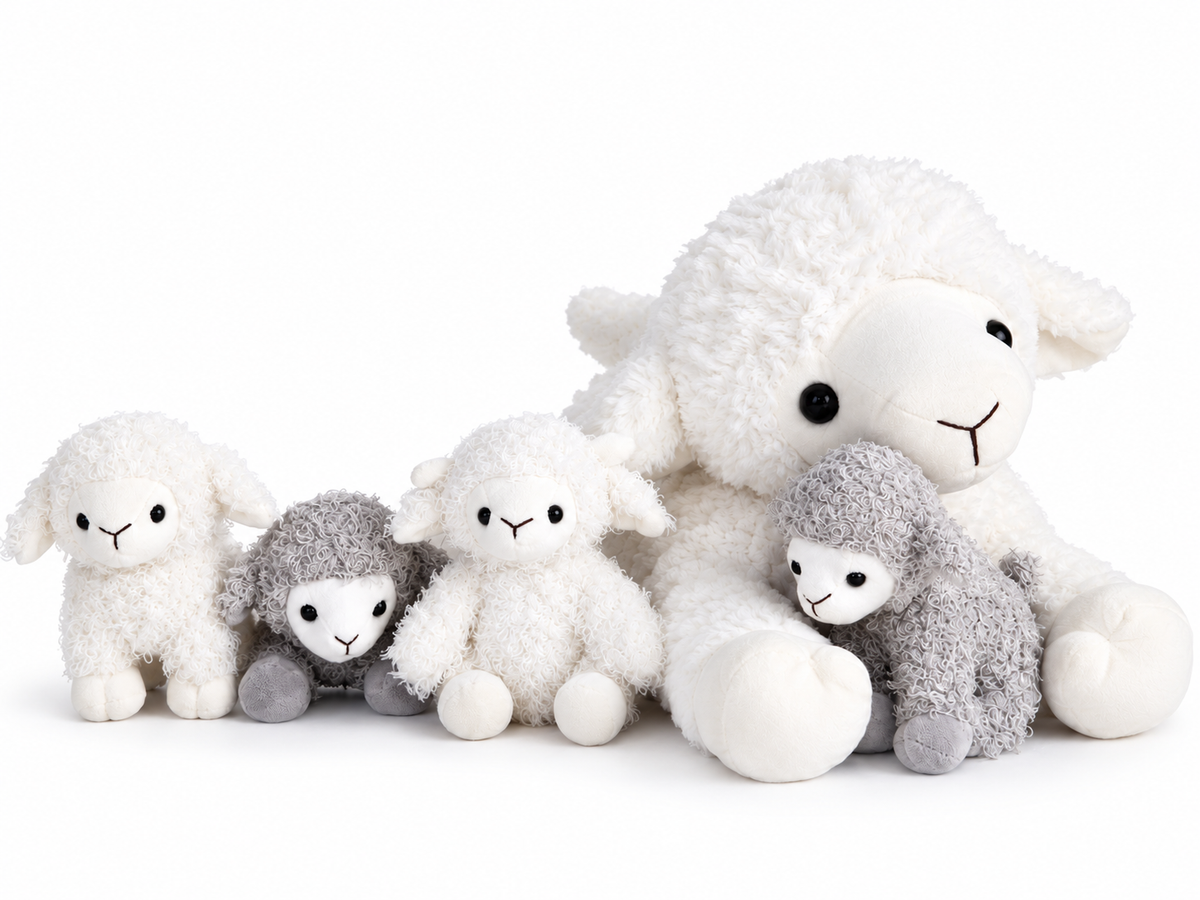Sheep Plush Mommy with 4 Babies