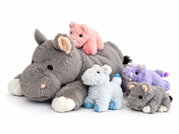 Hippo Plush Mommy with 4 Babies