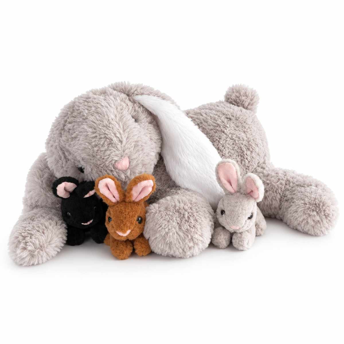 Rabbit Plush Mommy with 3 Babies