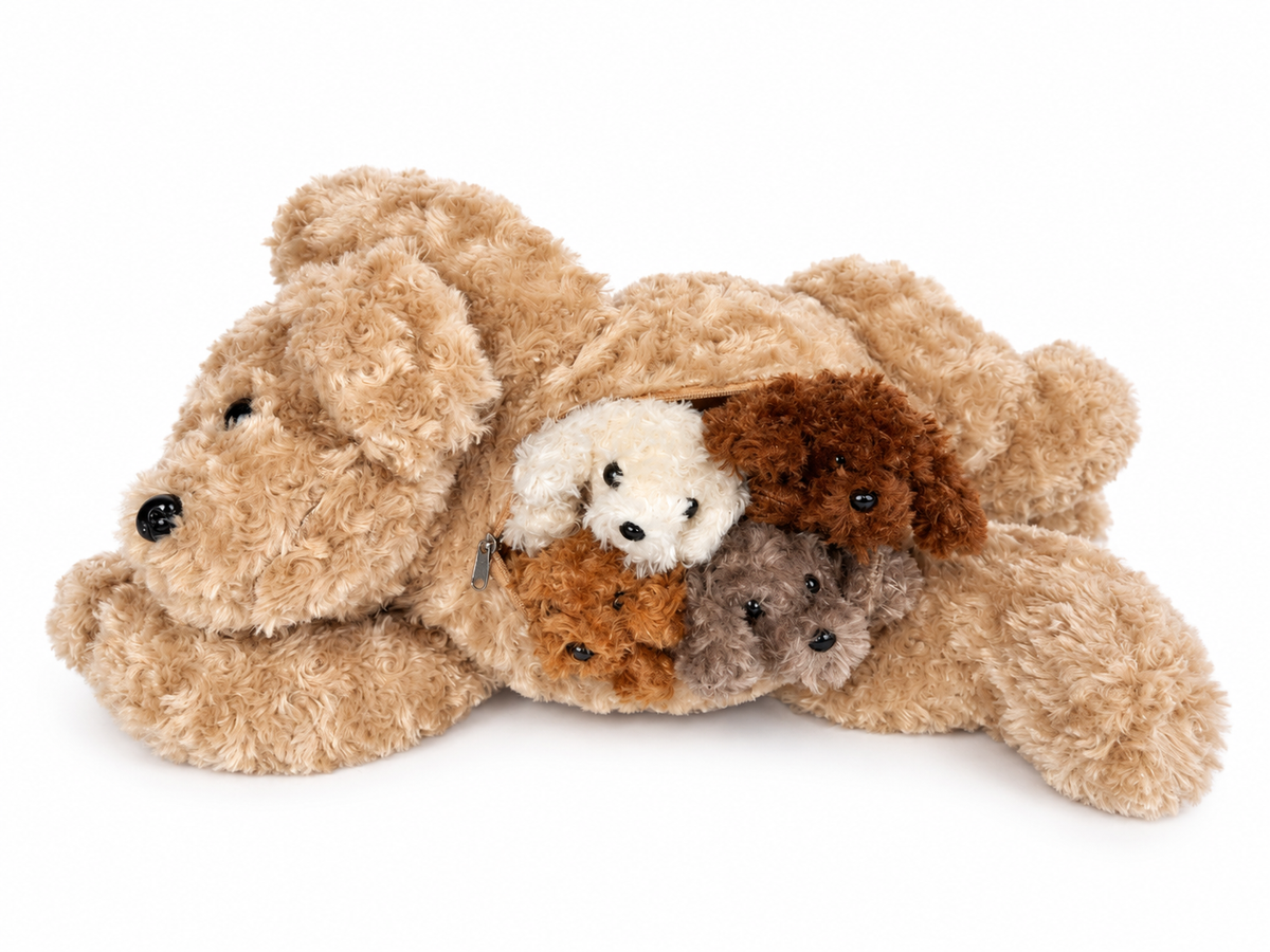 Puppy Plush Mommy with 4 Babies